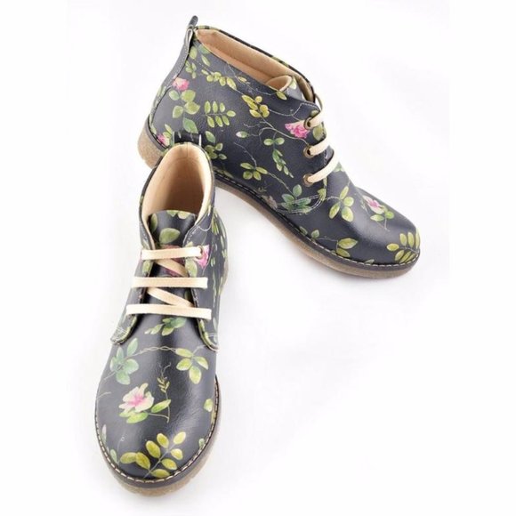 Goby Shoes - Floral Ankle Boots - Picture 2 of 5